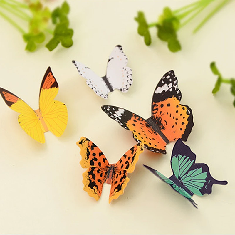 Venta caliente recién 15 piezas 3D mariposas DIY inicio dormitorio mariposa Pegatinas Wallpaper para las decoraciones Scrapbooking