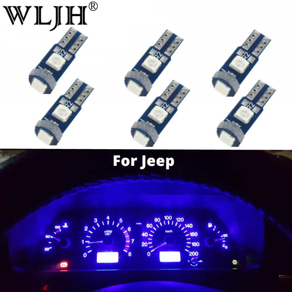 WLJH 6x Canbus T5 светодиодный ная лампа 73 74 3030 SMD 12 В Автомобильная фотолампа для 2007 2008 2009