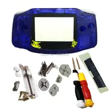 Полный комплект прозрачный синий желтый мультфильм объектив пластиковый корпус на замену подходит для ForNitendoGBAGameboyAdvance X/Y отвертки
