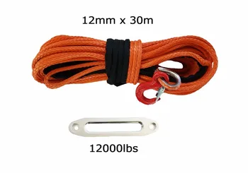 

12mm x 30m synthetic winch Line cable rope with hook and fairlead (ATV UTV 4X4 4WD OFF-ROAD)