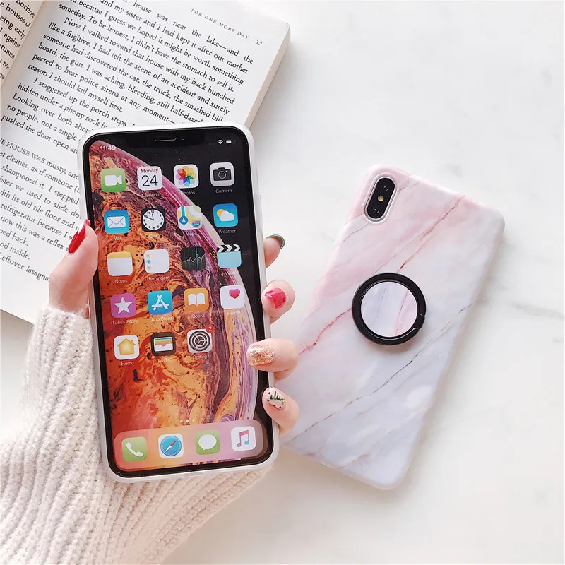 FLYKYLIN глянцевый мраморный чехол для iPhone 6 S 7 8 Plus X XR XS Max Coque Ретро задняя крышка на