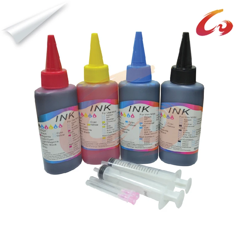4pcs 100ml high quality pigment refill ink CMYK for canon inkjet printer universal refill ink