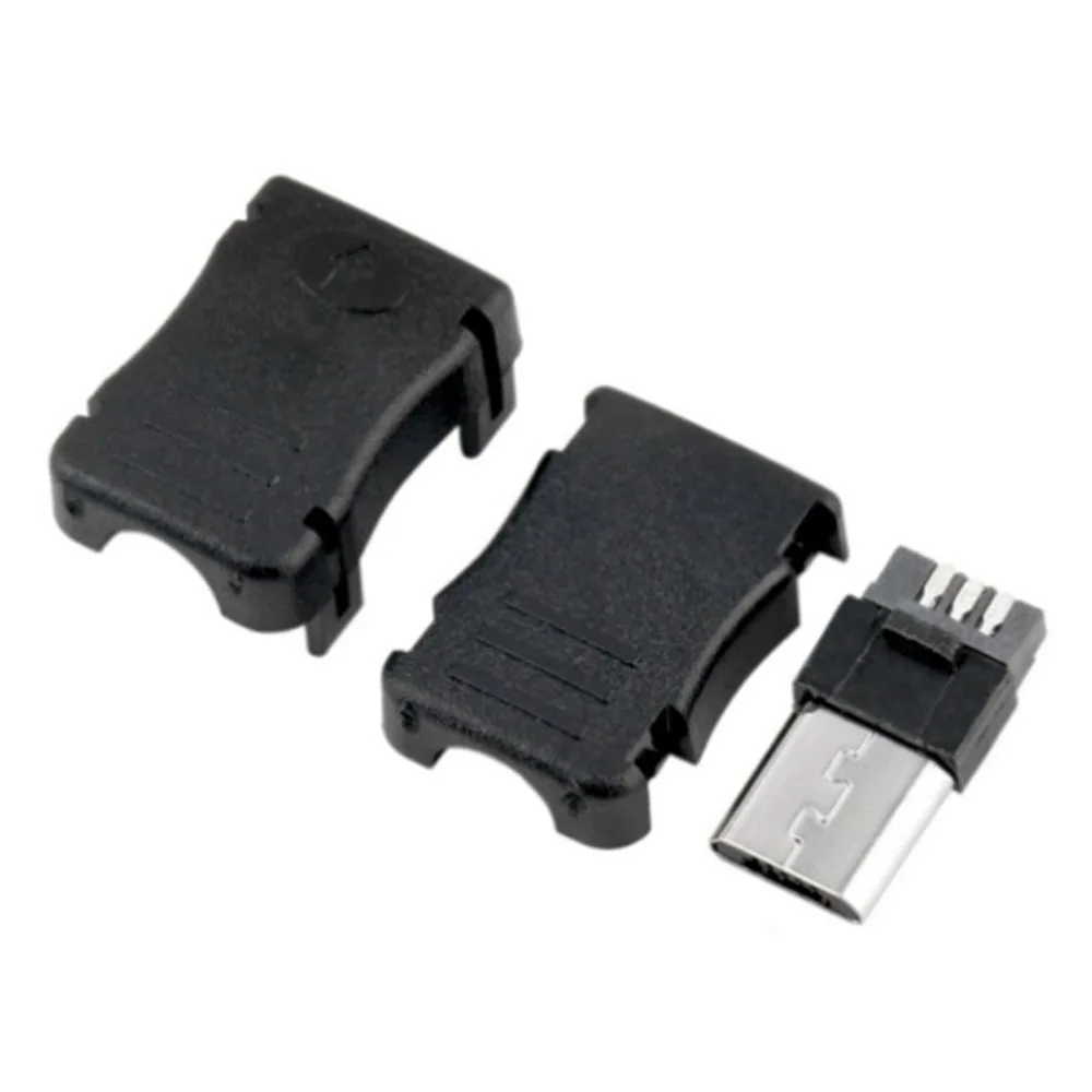 5 шт./лот USB штекер контактный с оболочкой пластиковый корпус микро коннектор