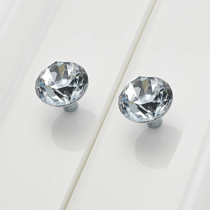 JD Luxury Diamond Crystal Handles Shoebox Cabinet Furniture Handles Closet Door Drawer Knobs Wardrobe Pulls Hardware