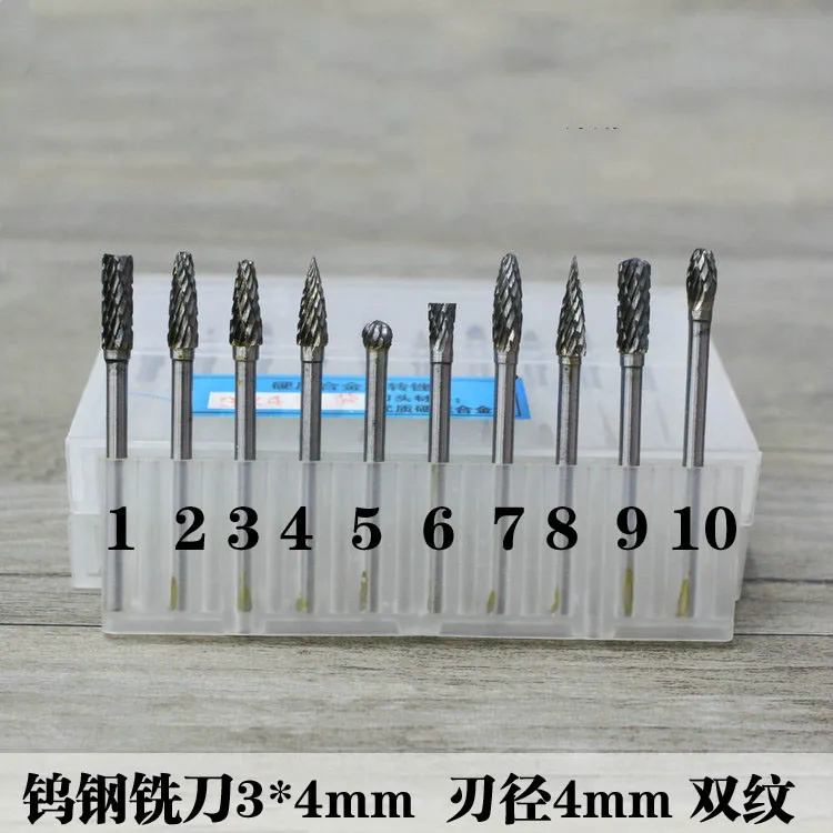 

Steel tungsten carbide grinding head rotary grinders, milling cutter 3*4mm file carving wood