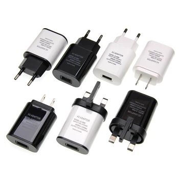 

300pcs/lot US/EU/UK Plug 5V 2A Mobile Phone Charger Universal Travel Charging Single USB Port Wall Charger for iPhone Adapter