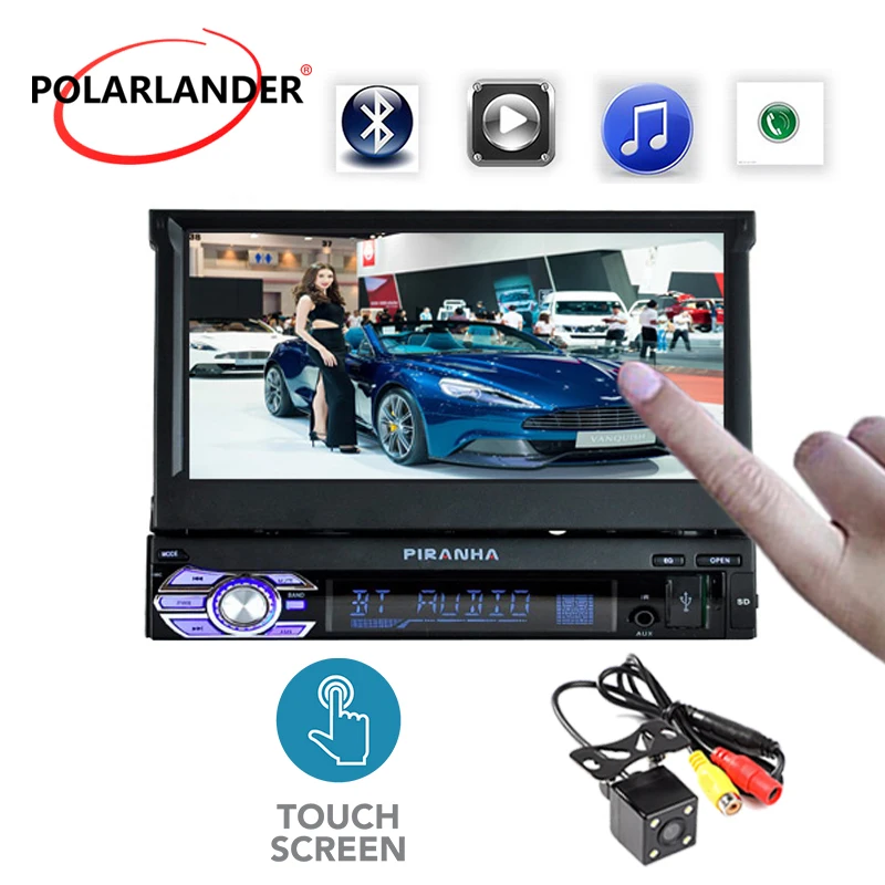 

Bluetooth car Stereo MP4 MP5 player USB TF Radio Audio steering wheel control touch screen video 1 Din 7 inch