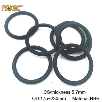 

10pcs 5.7mm Thickness CS Nitrile Rubber O Rings OD 175 180 185 190 195 200 205 210 215 220 225 230mm NBR o ring sealing Gasket