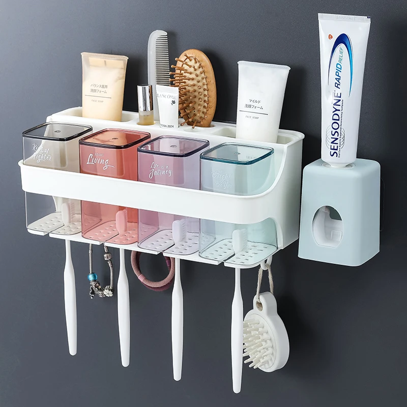 

Toothbrush Holder Wall Mounted for Bathroom Storage Organizer