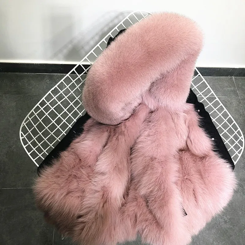 

Brand Luxury Womens Long Fur Coats Real Fox Fur Lining Warm Denim Coat Female Casual Single Breasted Hooded Jean Outerwear