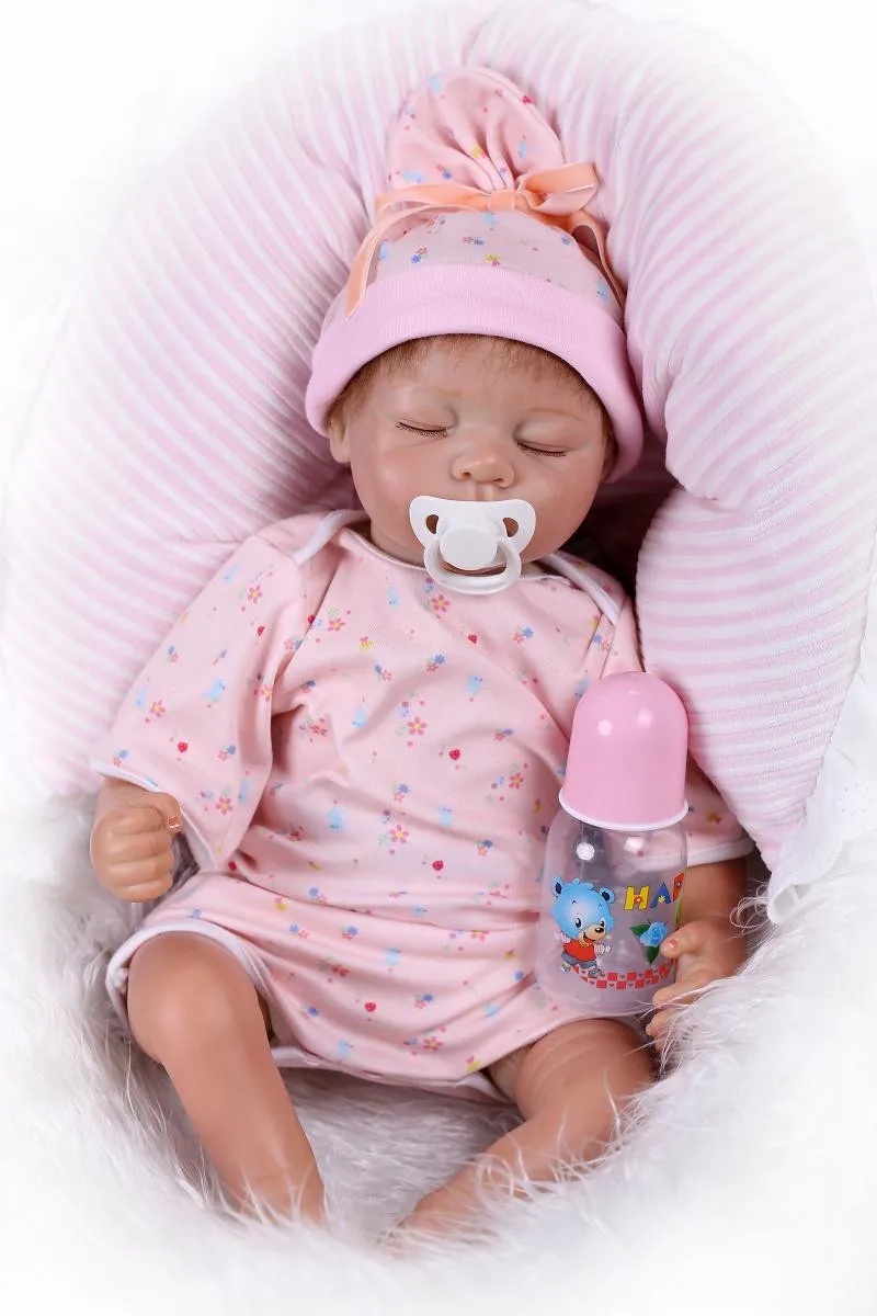 Новейший прекрасный спящий силиконовый Reborn Baby Dolls около 53 см как настоящие реалистичный Новорожденный ребенок Кукла Brinquedos Для детских подарков