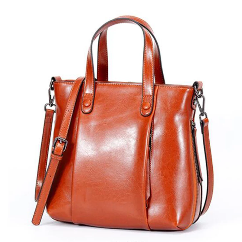 

Yirenfang Genuine Leather Bags For Women Messenger Bags 2018 Big Retro Oil Wax Luxury Handbags Women Bags Designer Shoulder Bags