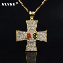 Fashion Jewelry Forever Love With Clear Cz Simulated Diamonds Cross Charming Pendant Free Cuban Chain Men Women Gift Jewelry