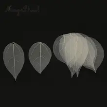 Magideal delicado pacote de 10 pçs esqueleto folhas diy artesanato para scrapbooking bookmark casamento convites fornecer branco