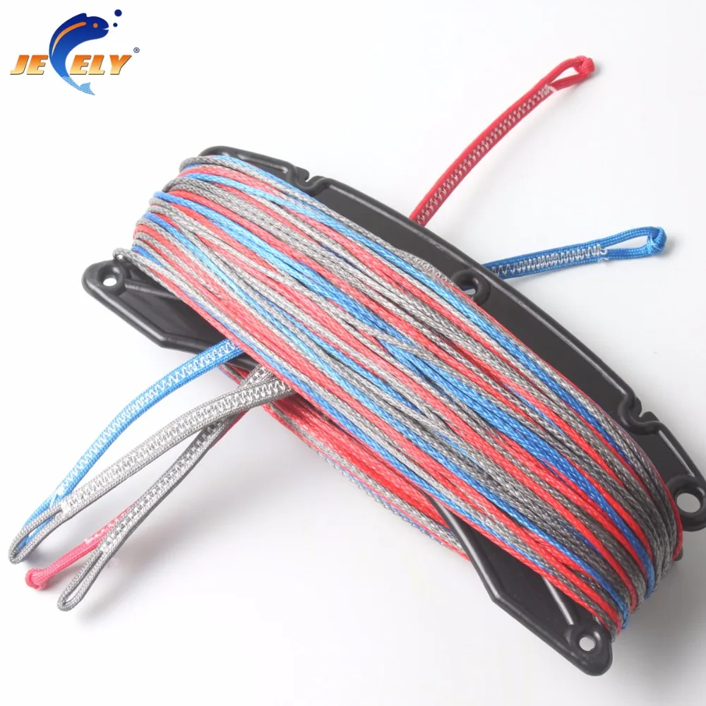 UHMWPE fibre 4 ligne (1red en 400kg,1 bleu en 400kg,2 gris en 400kg) x 25m kitesurf ligne ensemble fin en boucle