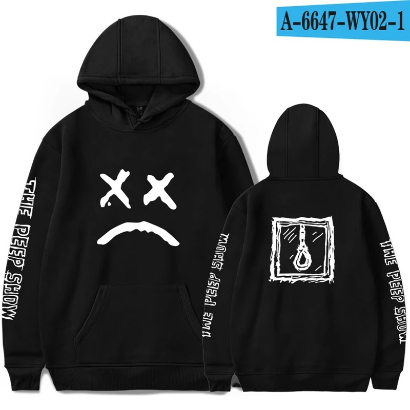 

Lil Peep Hoodie Oversized Sweatshirt Hip Hop Rapper Women Streetwear Harajuku Clothing Causal Cotton Pullover Female Kpop Black