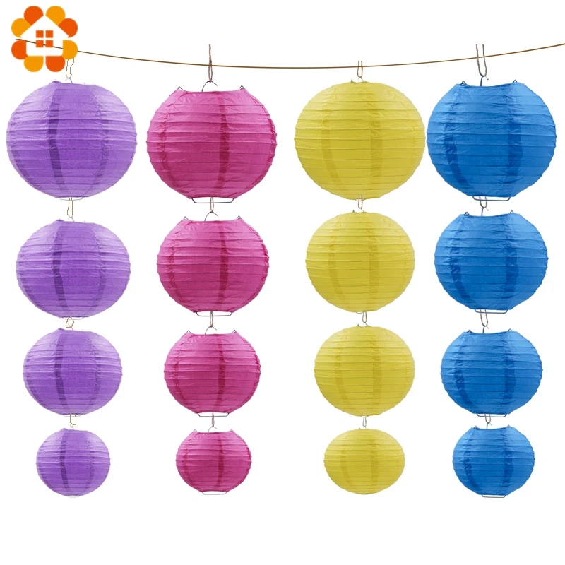 6" 8" 10"12" 1PC Chinese Paper Lantern Colorful DIY Paper ...