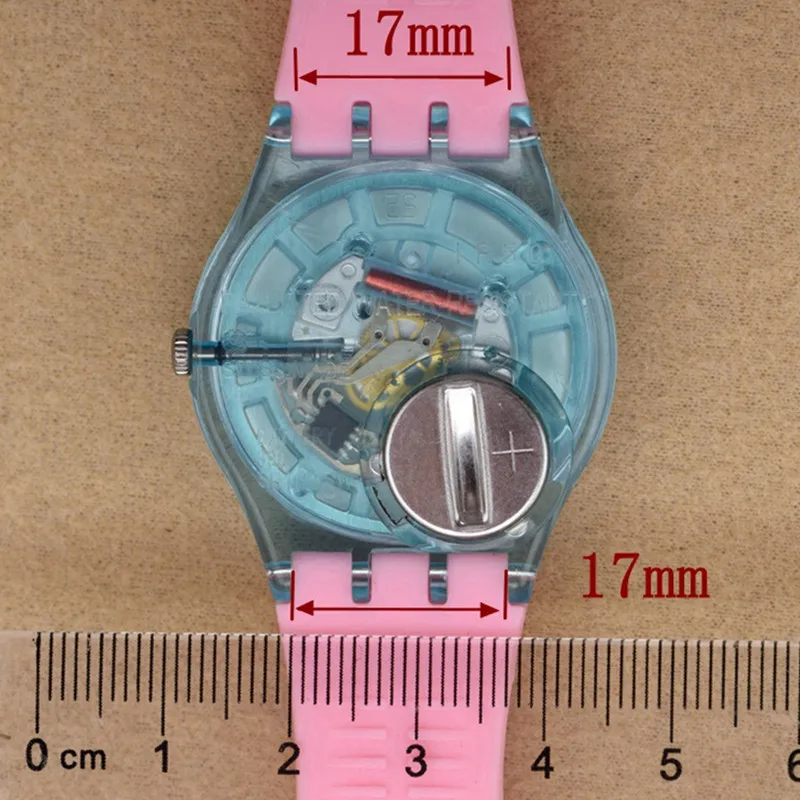 High Quality Black White Navy Brown 17mm 19mm 20mm Silicone Rubber Watchband For Swatch Colorful Rubber strap plastic buckle