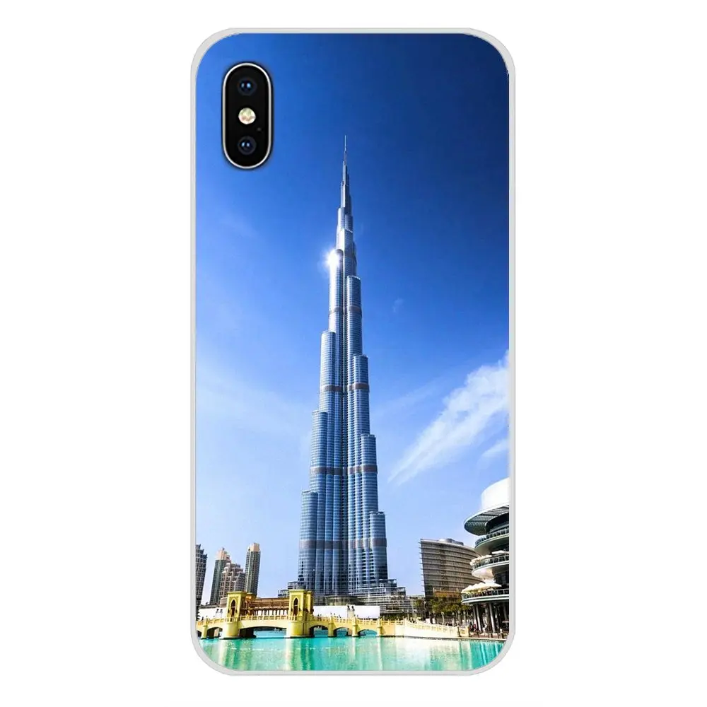 Защитный чехол для телефона Дубай Burj Khalifa Tower Building Apple iPhone X XR XS MAX 4 4S 5 5S 5C SE 6 6S 7 8 Plus