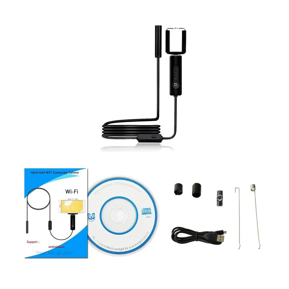 

5.5mm Wireless WiFi Endoscope Mini Waterproof Borescope Flexible Inspection Endoscope 0.3MP Camera For IOS And Android