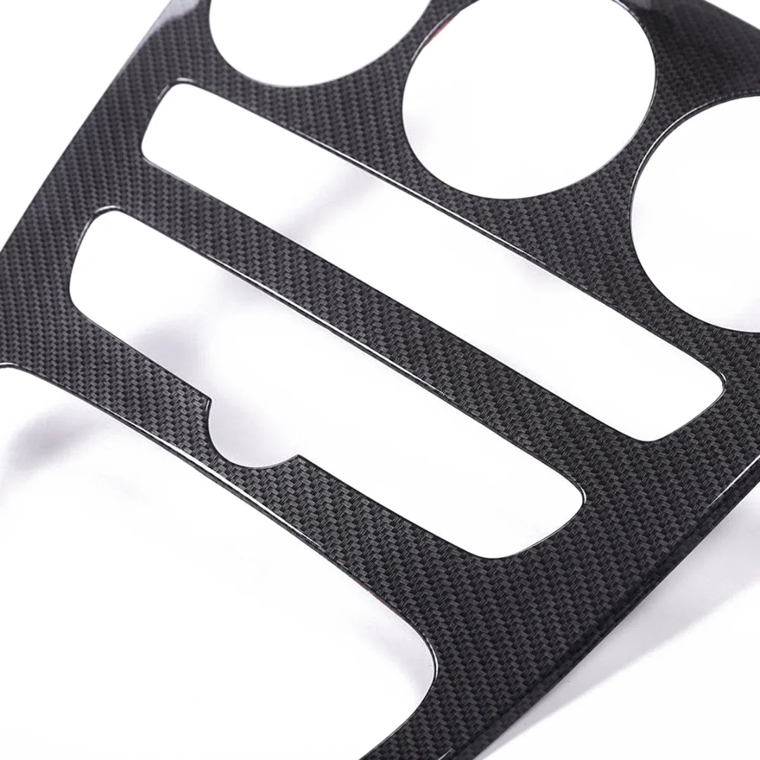 Mayitr 1set Carbon Fiber Style Center Console Gear Panel Cover For Mercedes Benz C Class With Clock W205 C180L 15-17
