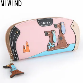 

Women Wallets zipper Cute Female coin purse Cartoon dog long Women Wallets Female Purses card holder Luxury Designer Clutch TB56