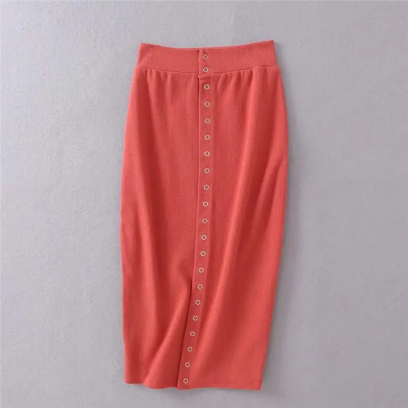 Летний Стиль тонкий рукав нить короткий рукав Футболка сексуальный брезент сумка бедра платье Модный комплект - Цвет: Red - Skirt