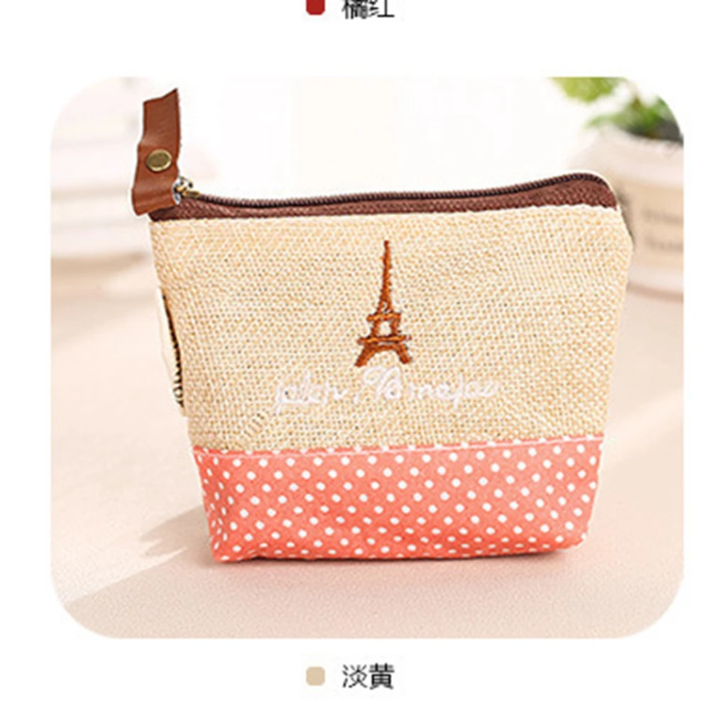 

Vintage Eiffel Tower coin purses Women zipper change purse girl's small wallet Kids coin bags children clutch pouch female purse