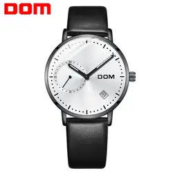 DOM мужские наручные часы кожаный ремешок мужские часы водостойкие уникальные модные повседневные кварцевые мужские часы Montre Homme M-302