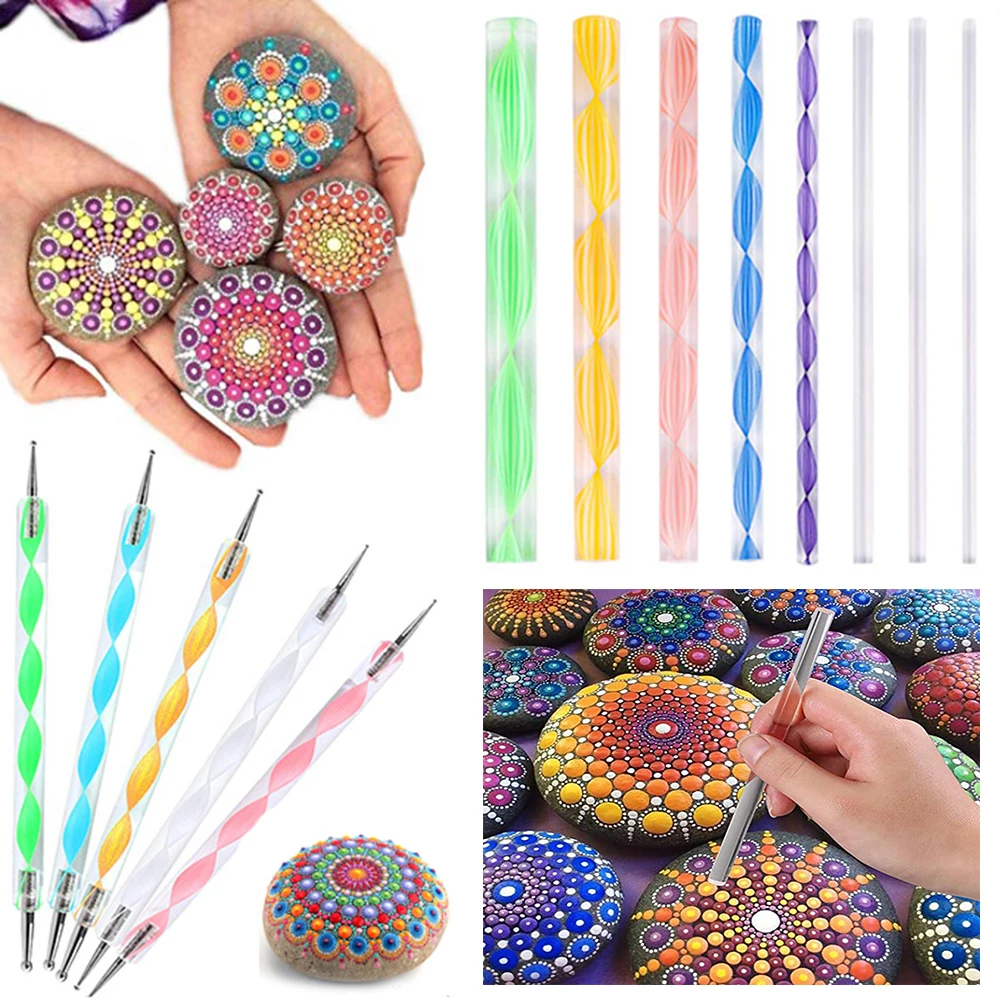 DIY Craft Mandala Stencils Dot Painting Mandala Stone Embossing Starter