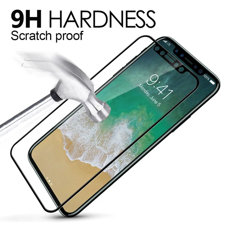 

Full Cover 9H Tempered Glass for iPhone 8 7 6 6s Plus 5 5S SE Phone Case Protective Film For iPhone 8 Colorful Screen Protector