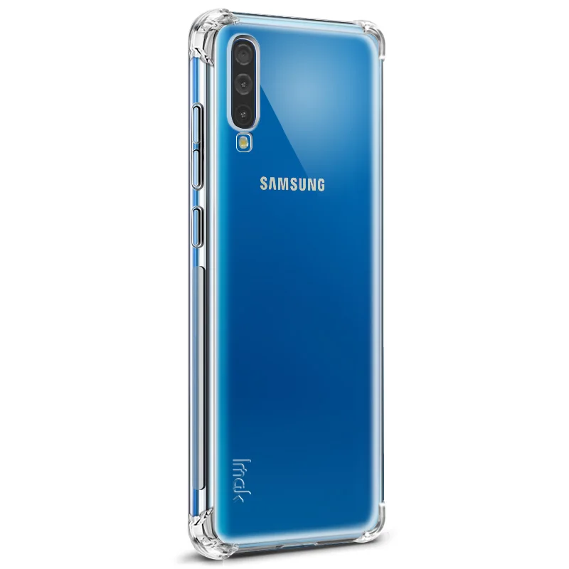 Мягкий силиконовый чехол Imak Для Samsung Galaxy A70 A50, противоударный чехол с подушками безопасности для Samsung Galaxy A30 A20 A60 M30 A40S A 70 50 - Цвет: Transparent
