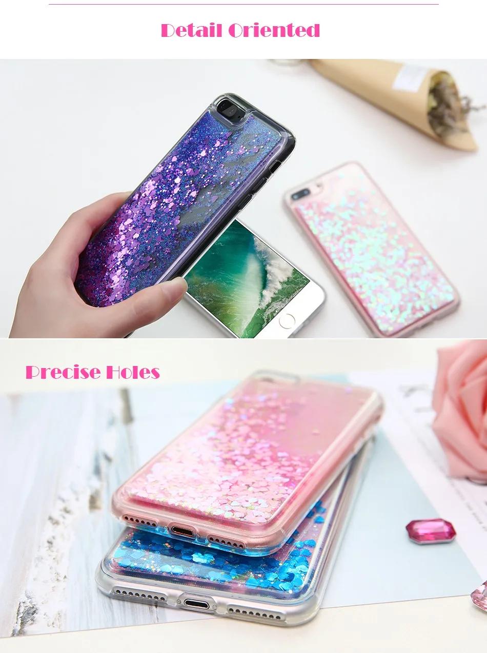 Glitter Quicksand Cover For iPhone 7 Plus For iPhone 6 6S Plus 5 5S SE Sequin Silicon Phone Cases (5)