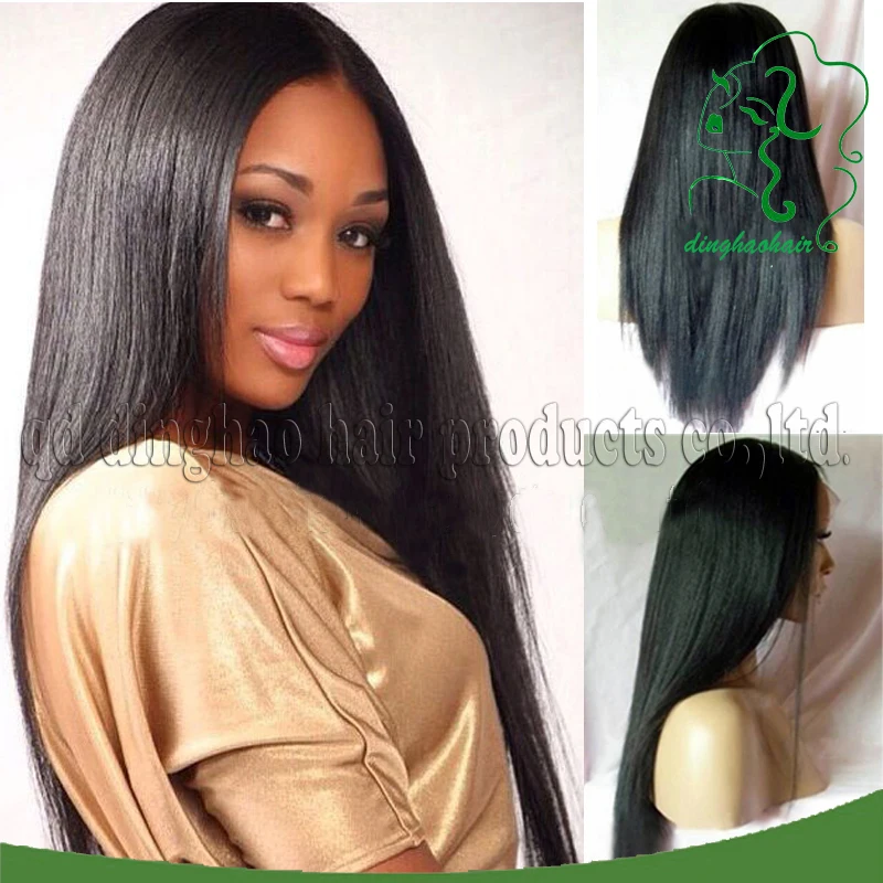 6a brazilian hair straight lace wig silk straight human hair half wigs