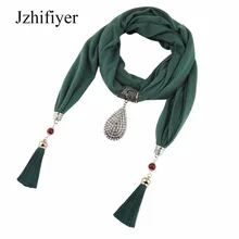 Jzhifiyer dropping pendant Jewelry scarf diamond necklace cotton women tassel bead jewellery bandana scarf women