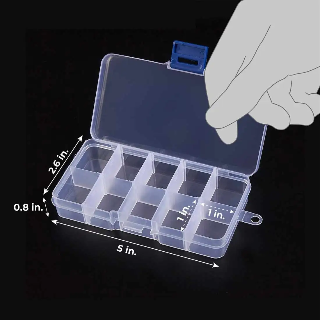 

Adjustable Transparent Plastic Storage Box Grid Small Parts Jewelry Tool Box Beads Earrings Small Items Beads Pill Storage Box
