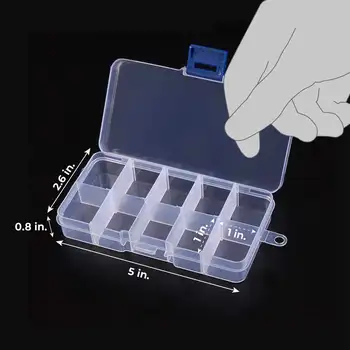 

Adjustable Transparent Plastic Storage Box Grid Small Parts Jewelry Tool Box Beads Earrings Small Items Beads Pill Storage Box