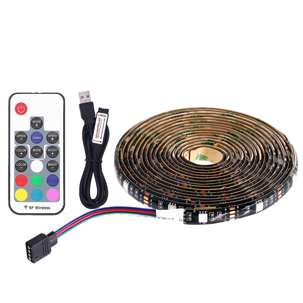 

DC 5 В в 5050 SMD RGB USB кабель питания Светодиодные полосы света светодио дный USB светодиодные полосы света лампы гибкая лента с пультом дистанцион...