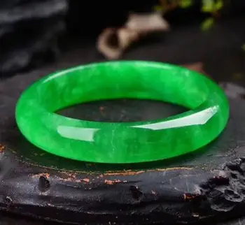 

56.4mm Natural Emerald Green Jadeite Jade Bangle Bracelet Handmade