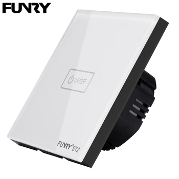 

Original Funry EU standard 1 gang 1 way Switch Remote Control WIFI/APP Control Light Switch 170-240V RF433MHz Smart Control
