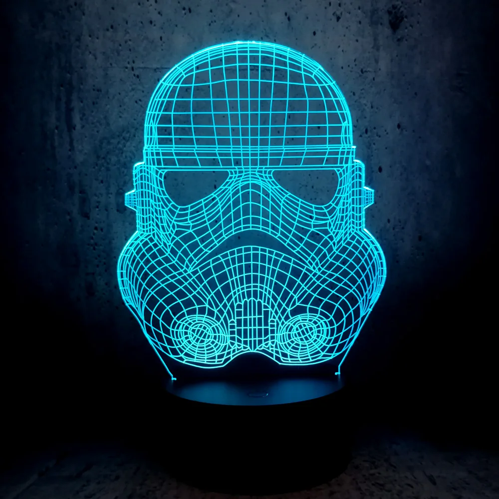 3D ночник Звездные войны штурмовик фигура светодиодная USB лампа градиент лава