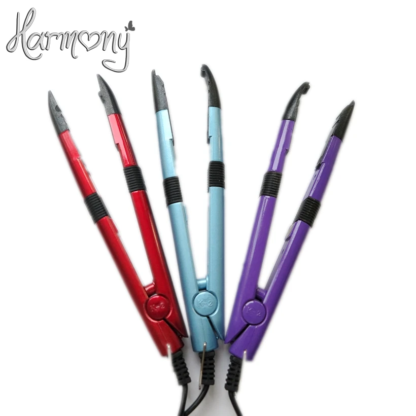 3pcs Red Color Hair Extension Fusion Iron Connector Keratin Bonding Tools Adjustable Temperature Fusion Heat Connector