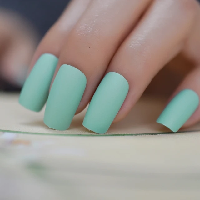 White Medium Simple Fake Nail Flat Pratice Salon Square Matte False Nail Snow Diy Flat Artificial Nail Tips False Nails Aliexpress