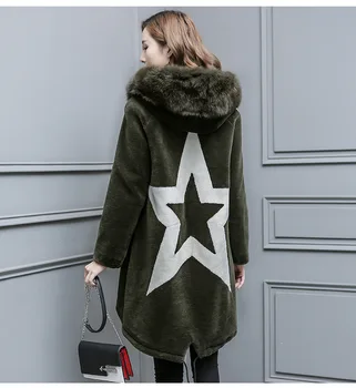

Stars metal zipper wool coats outerwear women thickening warm winter wool jackets 2018 autumn winter