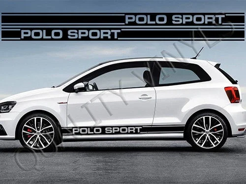 

For 1Set/2pcs VW POLO SPORT SIDE RACING STRIPES VOLKSWAGEN GRAPHIC DECAL STICKERS RS167 Car styling