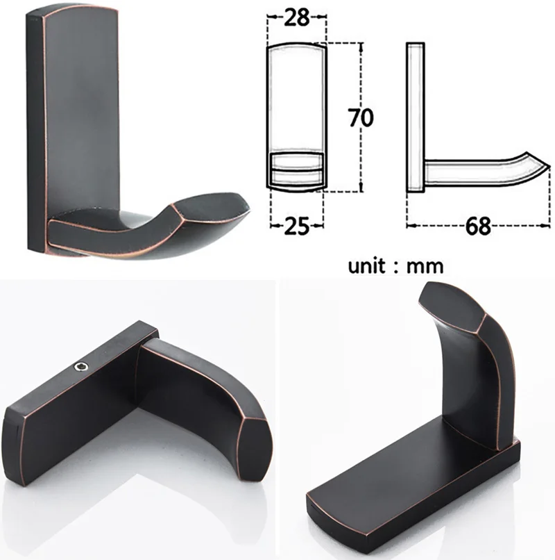 bathroom Black robe hook 3