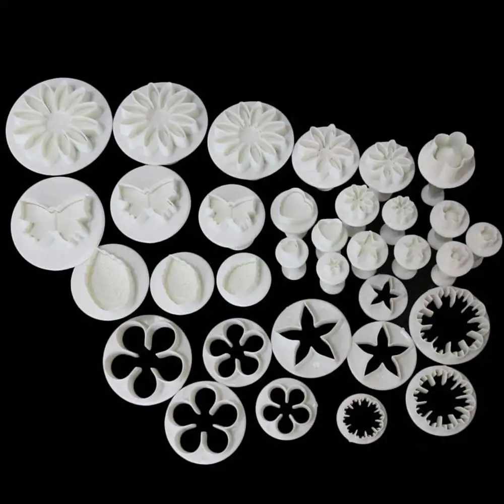 

33 Pcs Cookie Cutter Cake Decoration Tools Sun Flower Butterfly Rose Red Star Heart Shape Cookie Stamp Moldes Para Galletas