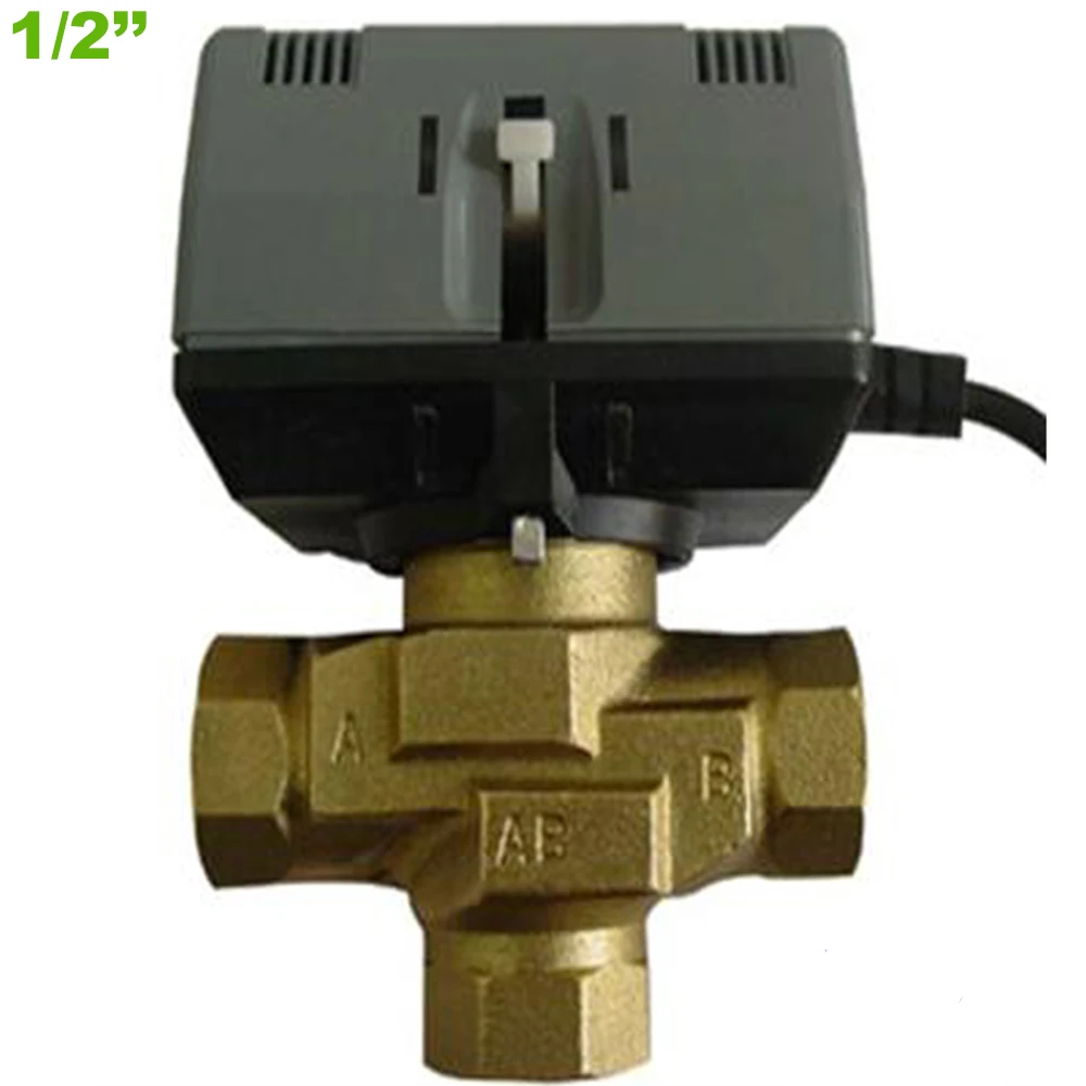 G1/2" Three way Actuator Motorised Valve 220V AC Three Way Motorized
