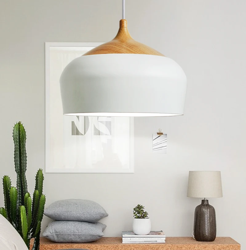 Современный подвесной светильник, подвесной светильник в скандинавском ресторанном стиле, лампа из дубового дерева, лампа с цоколем E27, деревянный подвесной светильник для гостиной