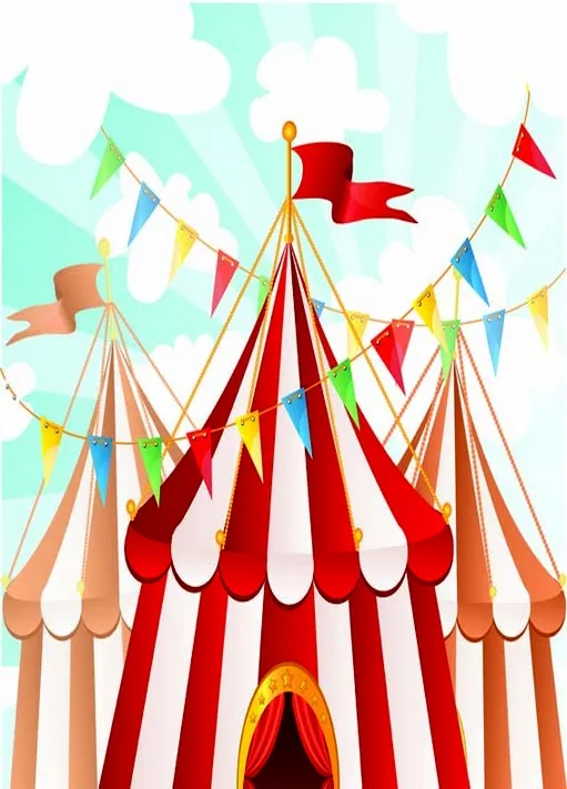 Red And White Circus Theme photo backdrop Vinyl cloth High quality